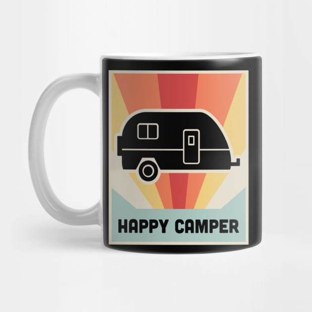 HAPPY CAMPER | Vintage RV Poster by MeatMan